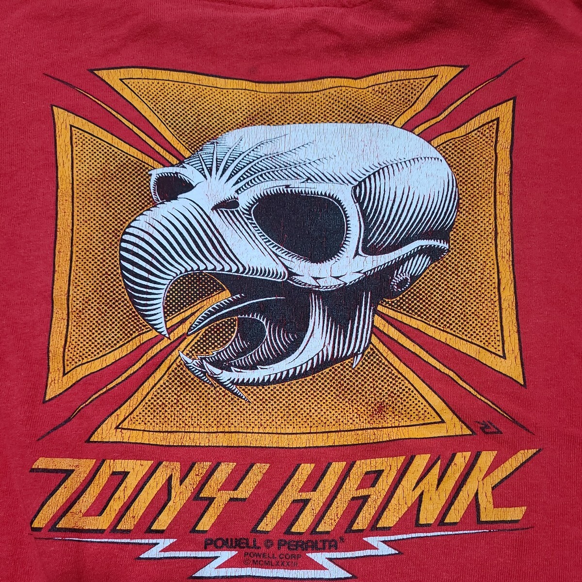 80s USA производства Powell Peralta Tony Hawk длинный футболка размер Spa well скейтборд Vintage Tony Hawk 