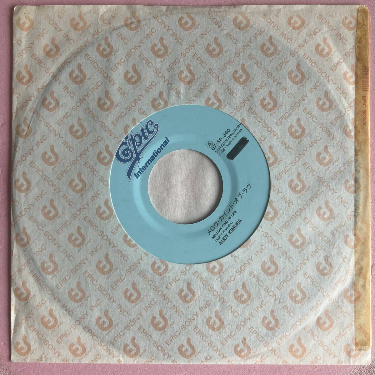アーディ・キムラ AUDY KIMURA Mellow Kind Of Love 国内盤 プロモ 45 シングル HAWAII AOR 1983 EPIC 07 5P-340の画像3
