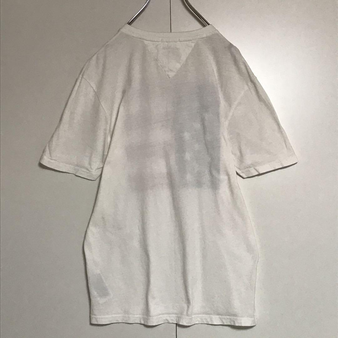 【美品】ヒルフィガーデニム　センタープリントTシャツ　透け感あり　F970_画像3