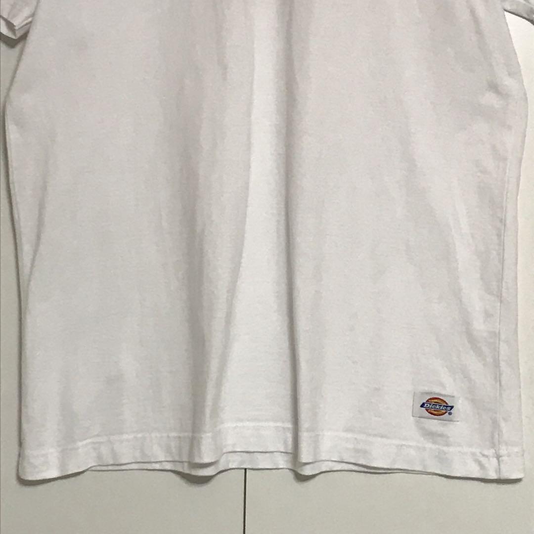 【美品】ディッキーズ　ビッグロゴ入りTシャツ　ホワイト　シンプル　H757