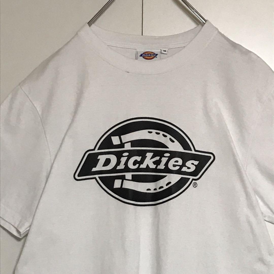 【美品】ディッキーズ　ビッグロゴ入りTシャツ　ホワイト　シンプル　H757