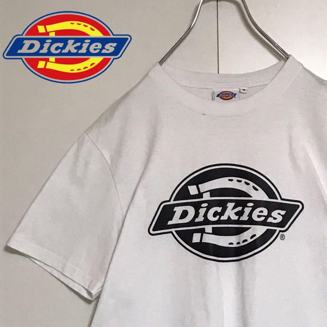 【美品】ディッキーズ　ビッグロゴ入りTシャツ　ホワイト　シンプル　H757