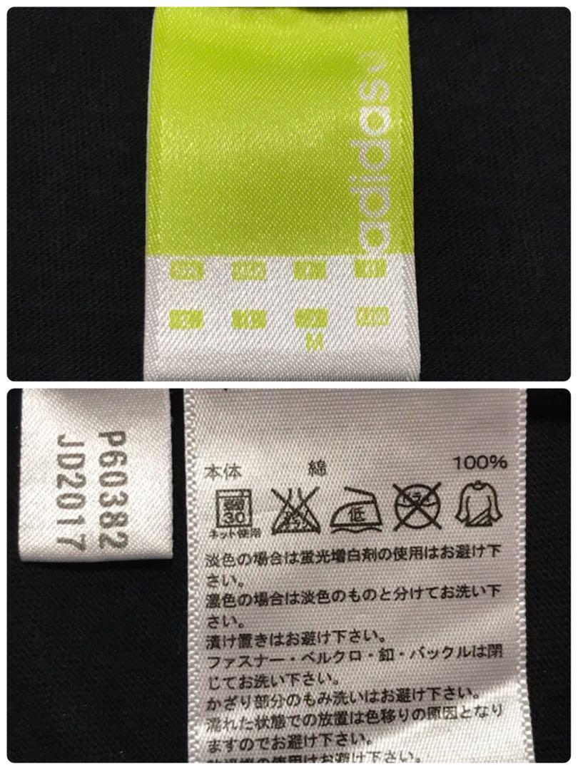 【希少デザイン】アディダスネオ　プリントロゴ入りTシャツ　ブラック　H796_画像7
