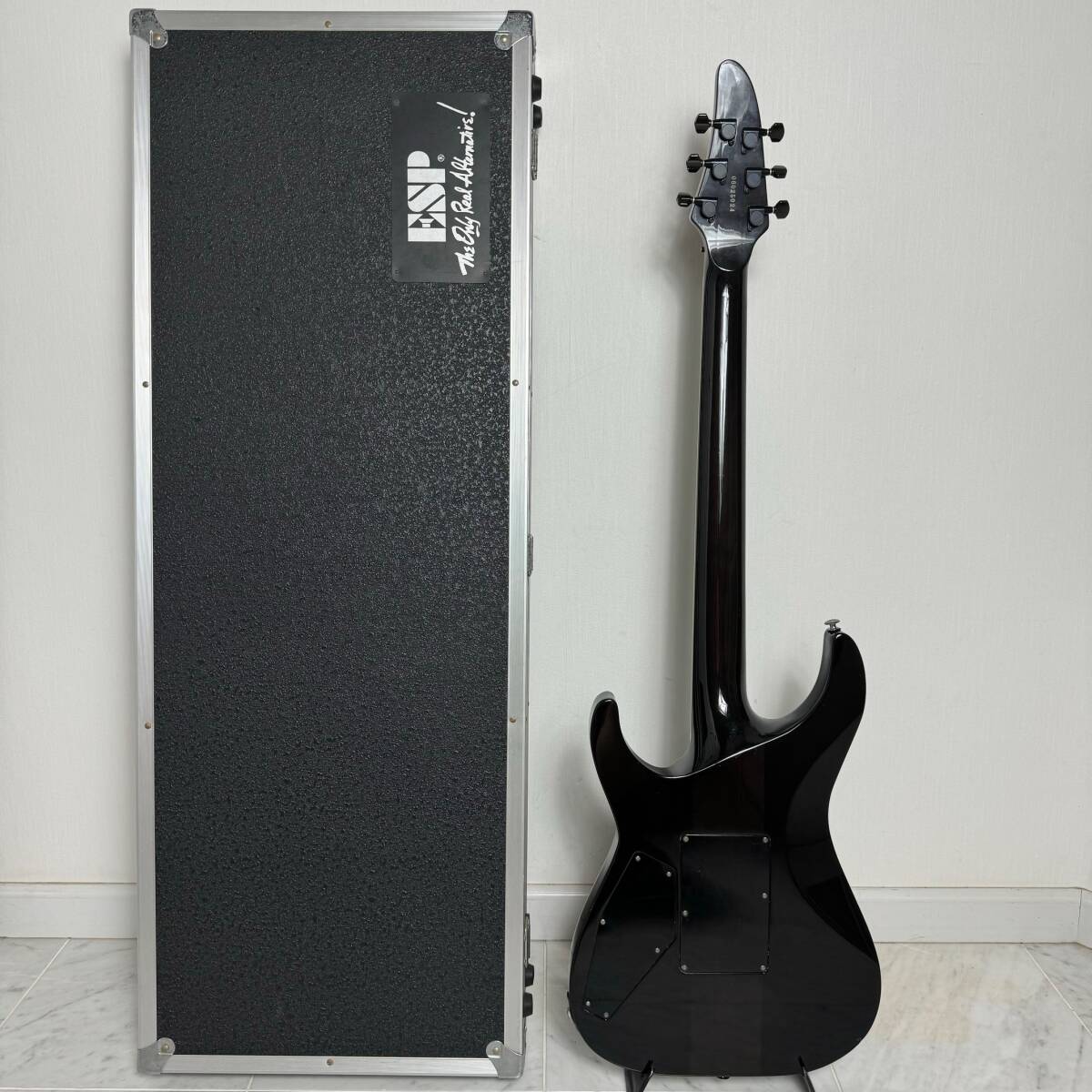 ESP HORIZON ホライゾン エレキギター EMG Floyd Rose ドイツ エボニー スルーネック 日本製 フライトケース付_画像8