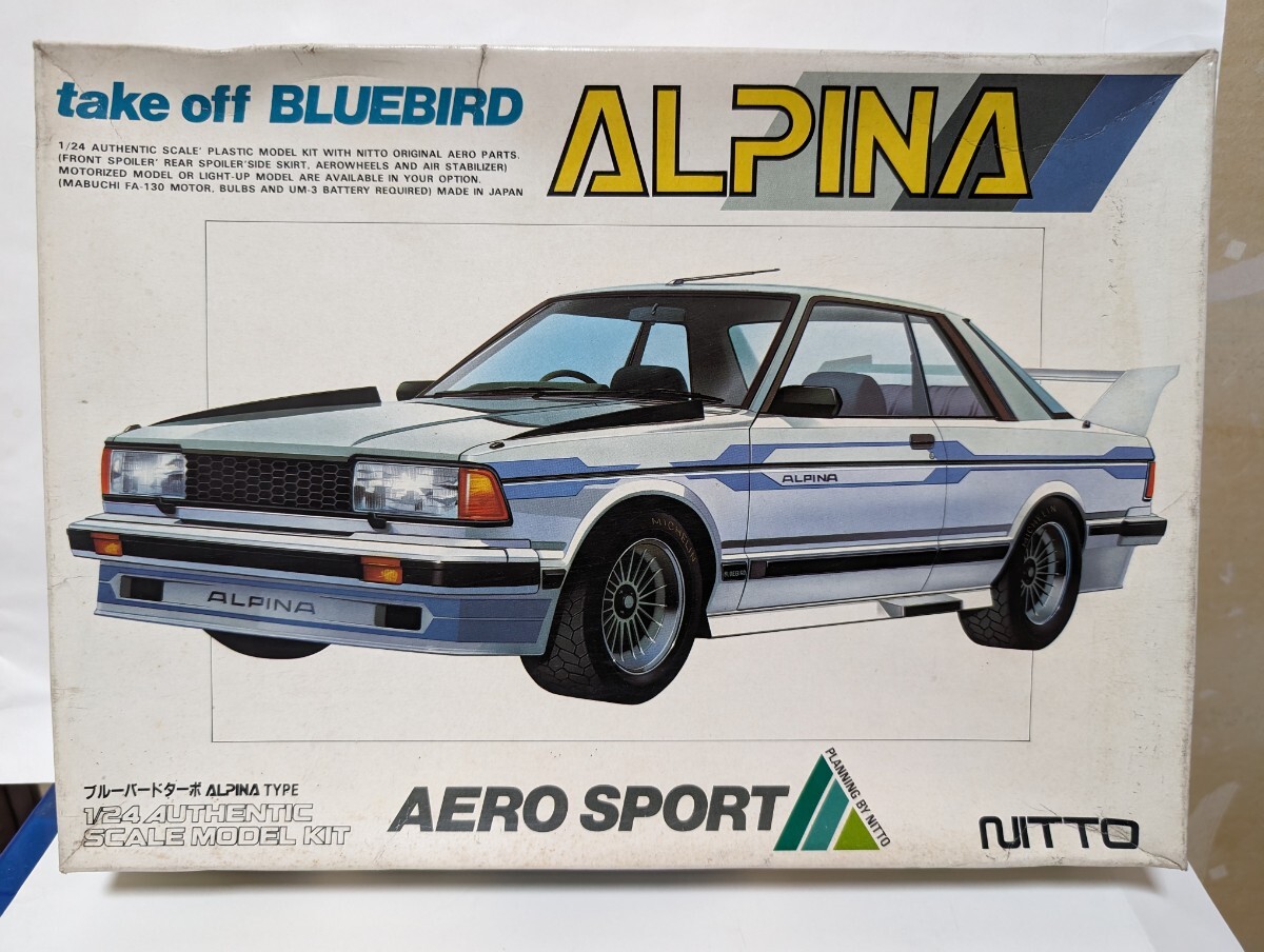 NITTO 日東 1/24 エアロスポーツ take off BLUEBIRD ブルーバード ターボ アルピナ TYPE 未組立 当時の物です 910 前期型_画像1