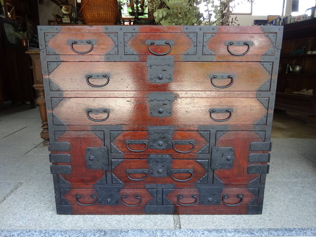 代購代標第一品牌 樂淘letao 明治期隠し付き米沢帳場箪笥 鍵付き骨董古民具掛硯階段船収納ケース本棚 リビング古道具アンティークインテリアインダストリアル骨董 代購代標第一品牌 樂淘letao 明治期隠し付き米沢帳場箪笥 鍵付き骨董古民具掛硯階段船収納ケース本棚 リビング古道具アンティークインテリアインダストリアル骨董