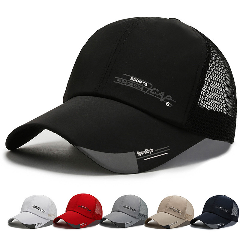 キャップ メンズ 帽子 メッシュキャップ シンプル夏 通気構造 軽量 速乾性熱中症対策 速乾性 帽子 通気性 抜群 UVカット-黒_画像1