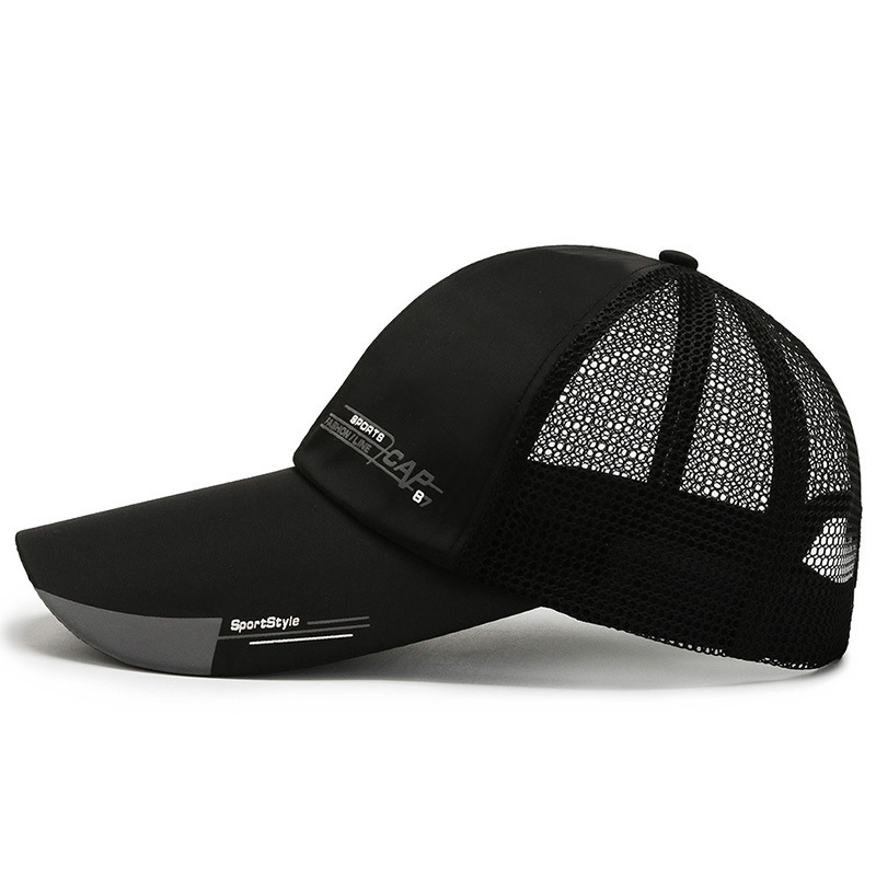 キャップ メンズ 帽子 メッシュキャップ シンプル夏 通気構造 軽量 速乾性熱中症対策 速乾性 帽子 通気性 抜群 UVカット-黒_画像2