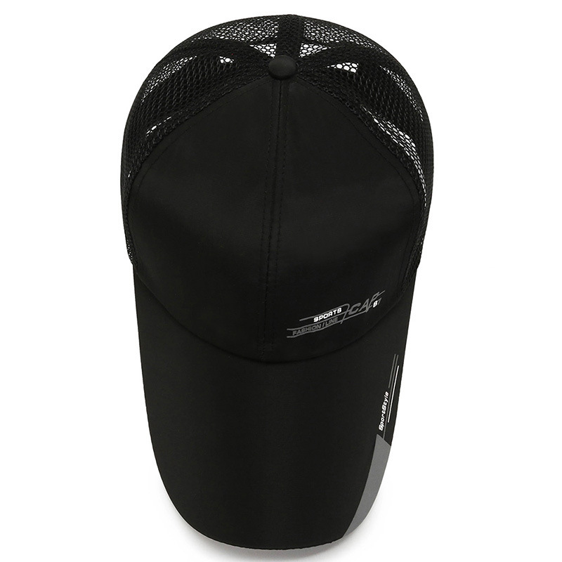 キャップ メンズ 帽子 メッシュキャップ シンプル夏 通気構造 軽量 速乾性熱中症対策 速乾性 帽子 通気性 抜群 UVカット-黒_画像5