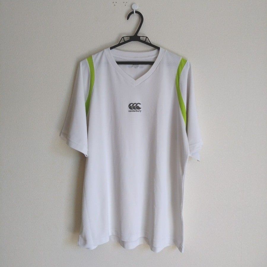 カンタベリー ホワイト Vネック ランニングシャツ メッシュ Tシャツ 3L