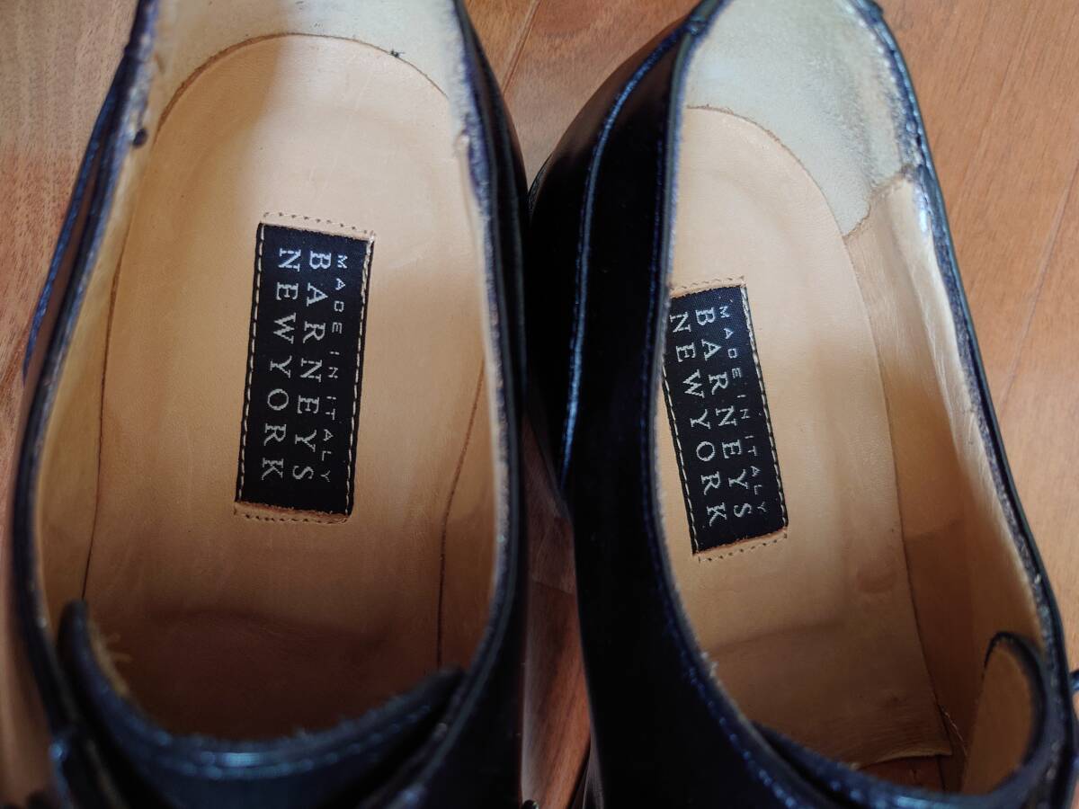 BARNEYS NEWYORK Barneys New York чёрная кожа обувь мужской обувь размер 40 1/2 25cm~25.5. соответствует Италия производства Made in Italy