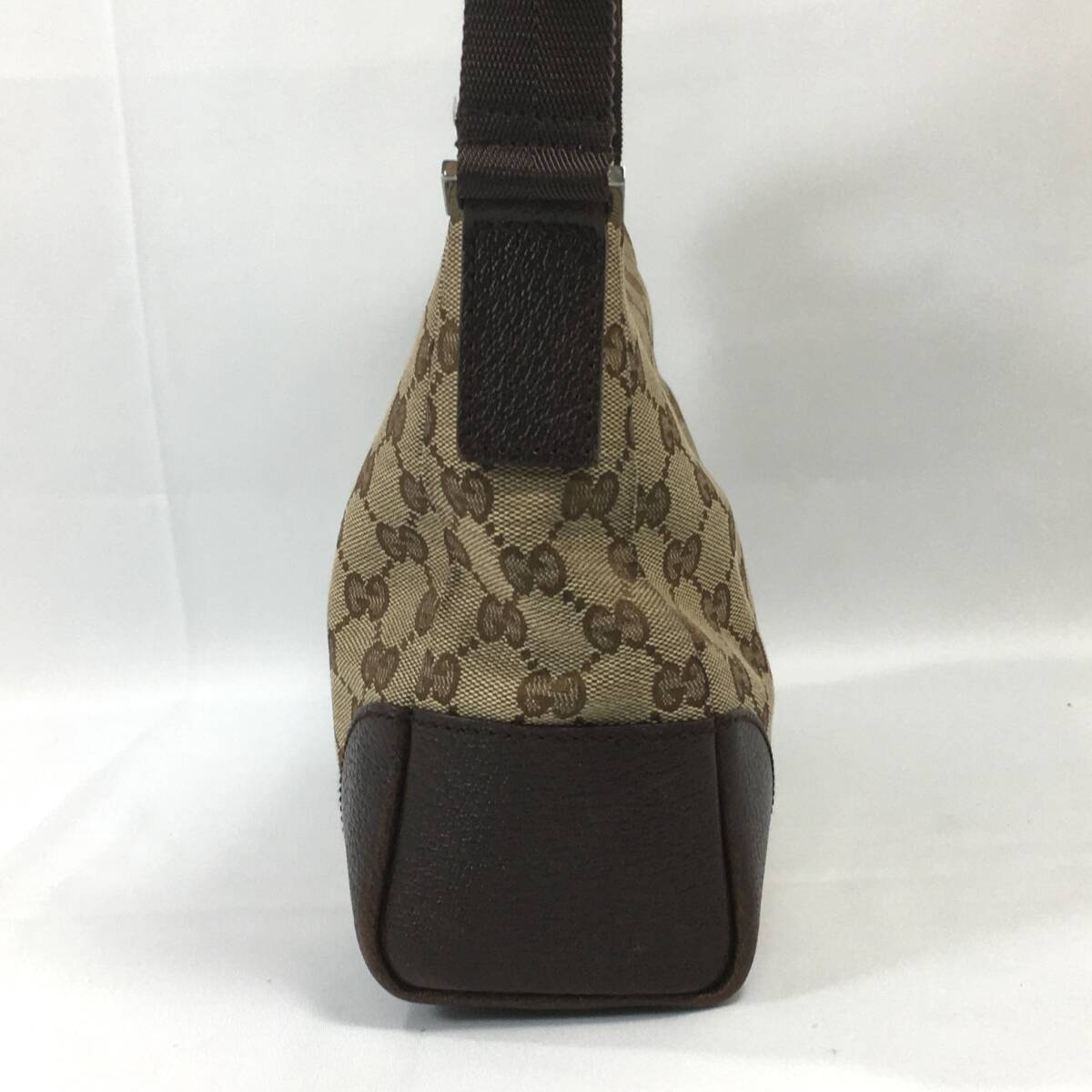 グッチ ショルダーバッグ 114273 ジャガード×レザー ベージュ×ブラウン GGキャンバス 保存袋付 イタリア製 GUCCI_画像3