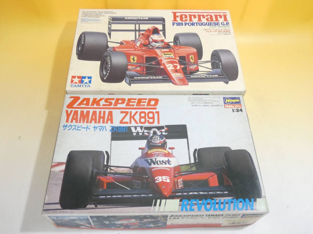 【未組立】タミヤ　1/20　フェラーリF189　後期型　ハセガワ　1/24　ザクスピード　ヤマハZK891　2点まとめて　【プラモデル】J5　S125_画像1