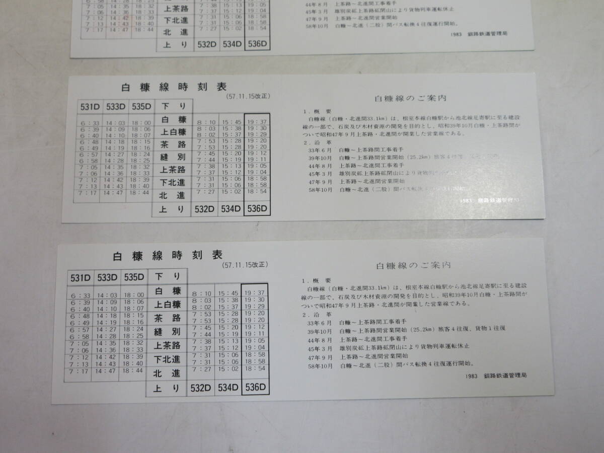 [ railroad memory ticket ].... white . line memory get into car certificate Showa era 58 year 10 month 22 day Kushiro city railroad control department 5 point set J1 H2317