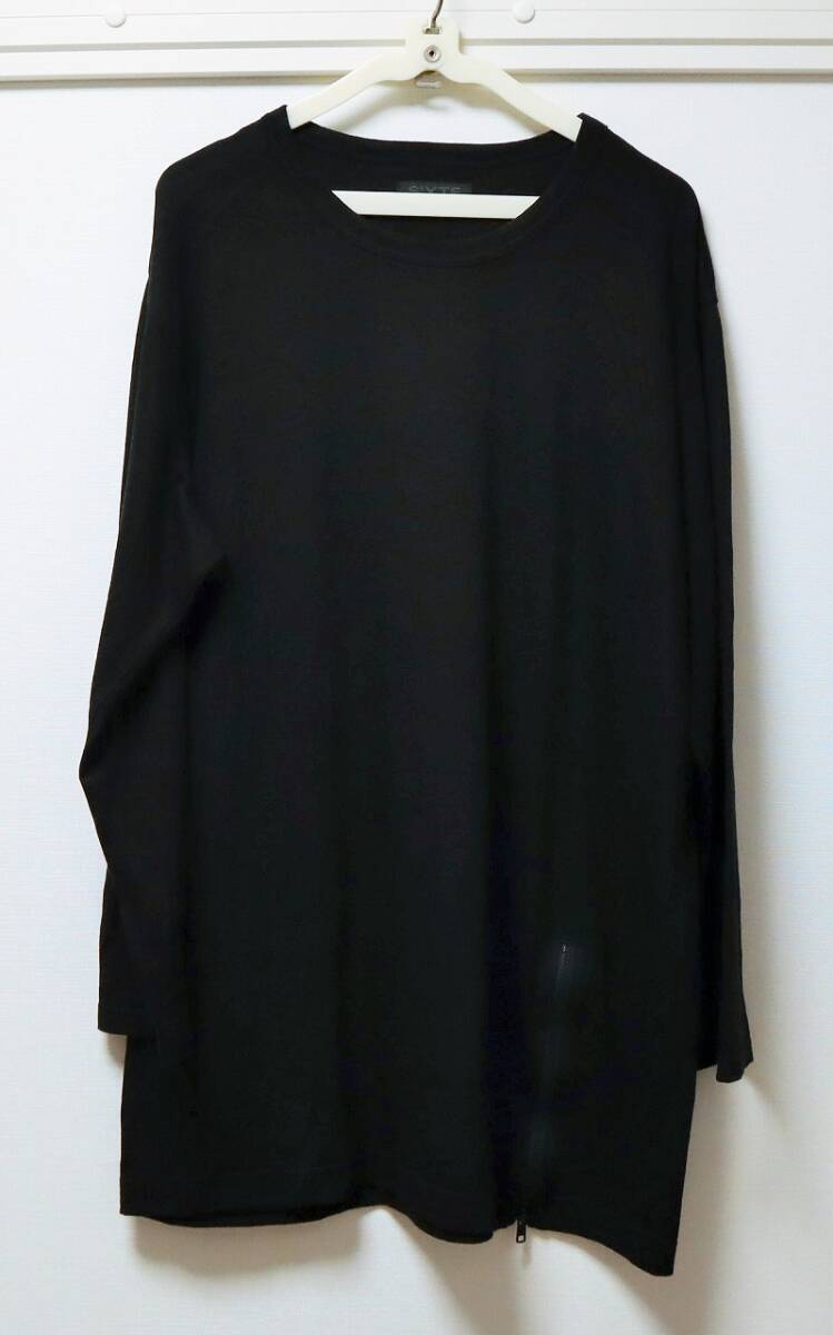 *S\'YTE site yohji yamamoto acrylic fiber wool . cut and sewn T-shirt black hem Zip size 3 big Silhouette oversize *