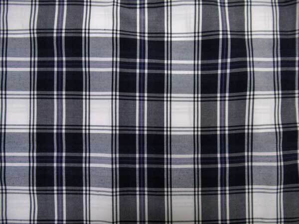 夏 FILA 半袖 綿1Pロゴ刺繍BDシャツ チェック柄 黒紺×白 L_綿 ポリエステル T/Cブロード生地を使用