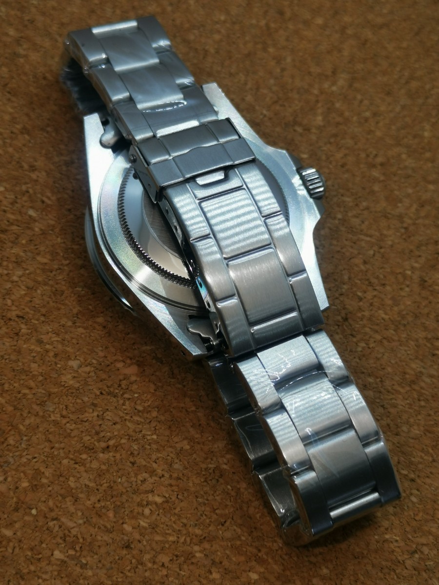 NH35 39.5mm SS ノンデイト ケース 腕時計 カスタム ウォッチ 3針 機械式 ビンテージ ダイバーズ 自動巻き 手巻き ハック機能 _画像8