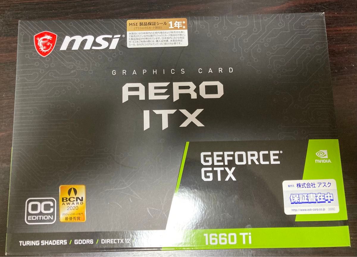 MSI GeForce GTX 1660 Ti AERO ITX 6G DVI-Dポート有