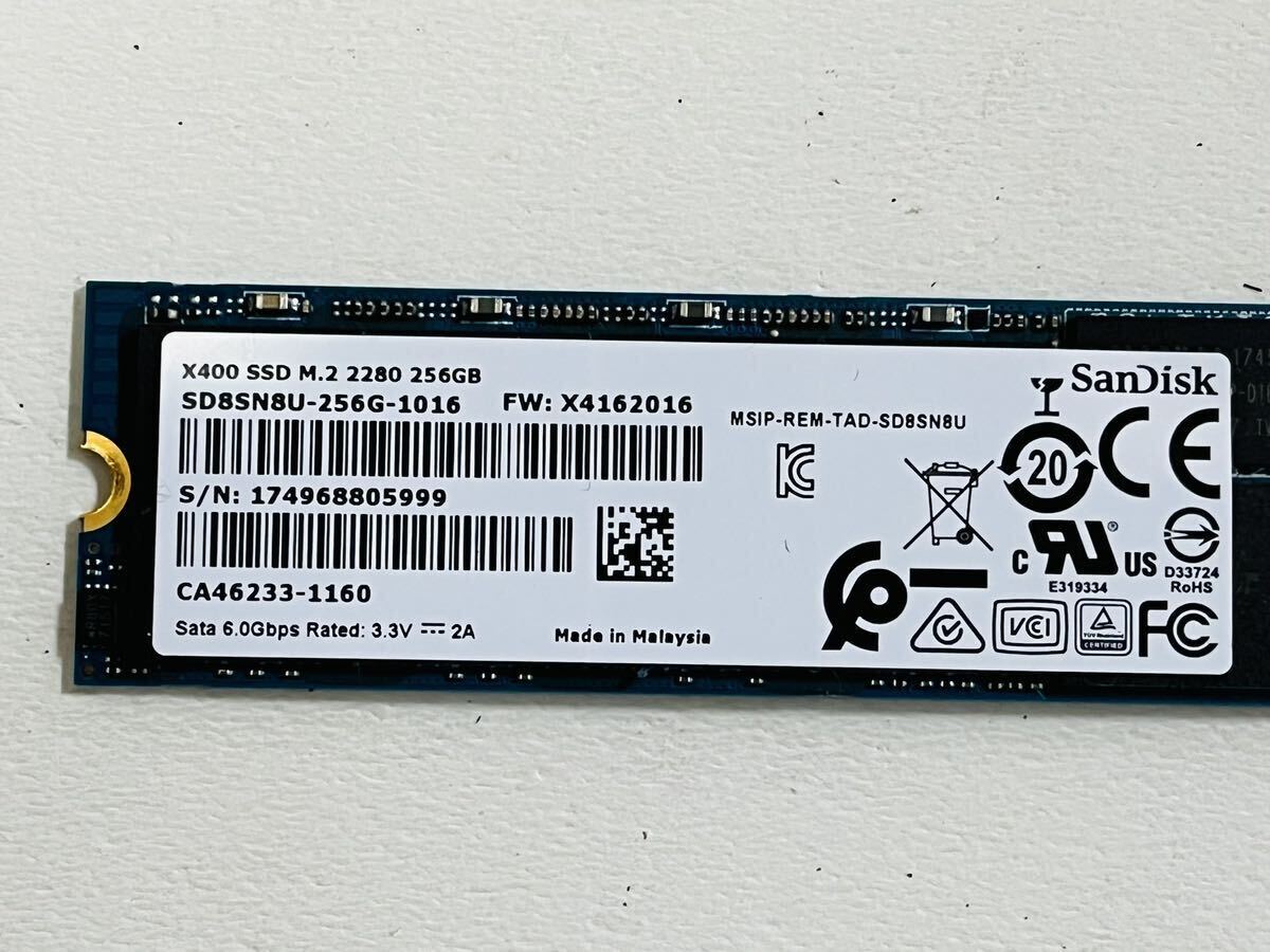 SanDisk SSD X400 256GB SD8SN8U-256G-1006 M.2 2280 現状品_画像2