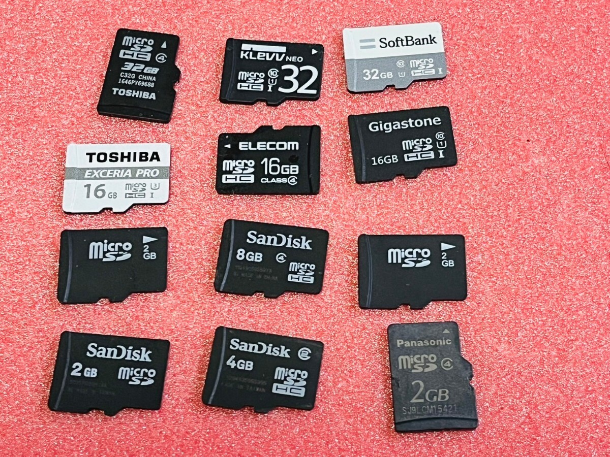 microSDカード マイクロSDカード 32GB 16GB 8GB 4GB 2GB まとめて 12枚セット フォーマット済の画像1