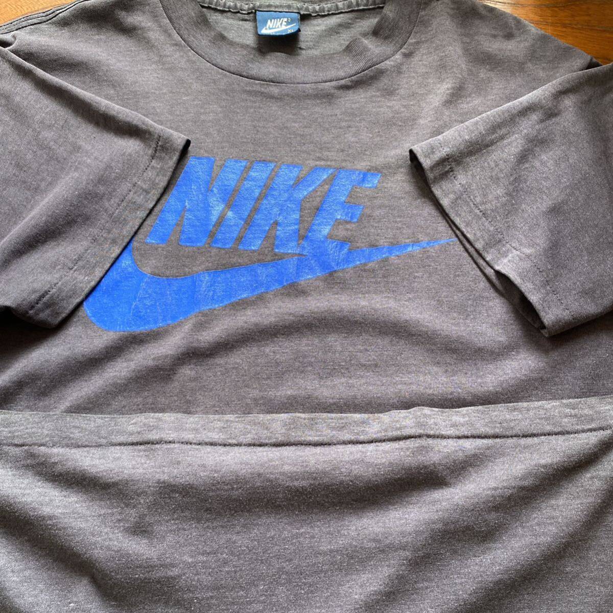 80's 紺色タグ USA製 NIKE ヴィンテージ Tシャツ サイズXL チャコールグレー 最高の雰囲気 ナイキ