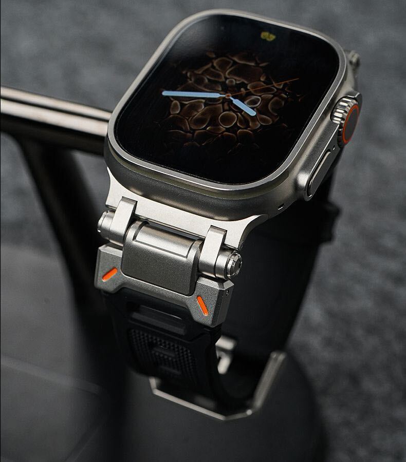 Apple watch アップルウォッチ バンド ベルト シリコーン　高品質316L ステンレス　メカデザイン_画像3