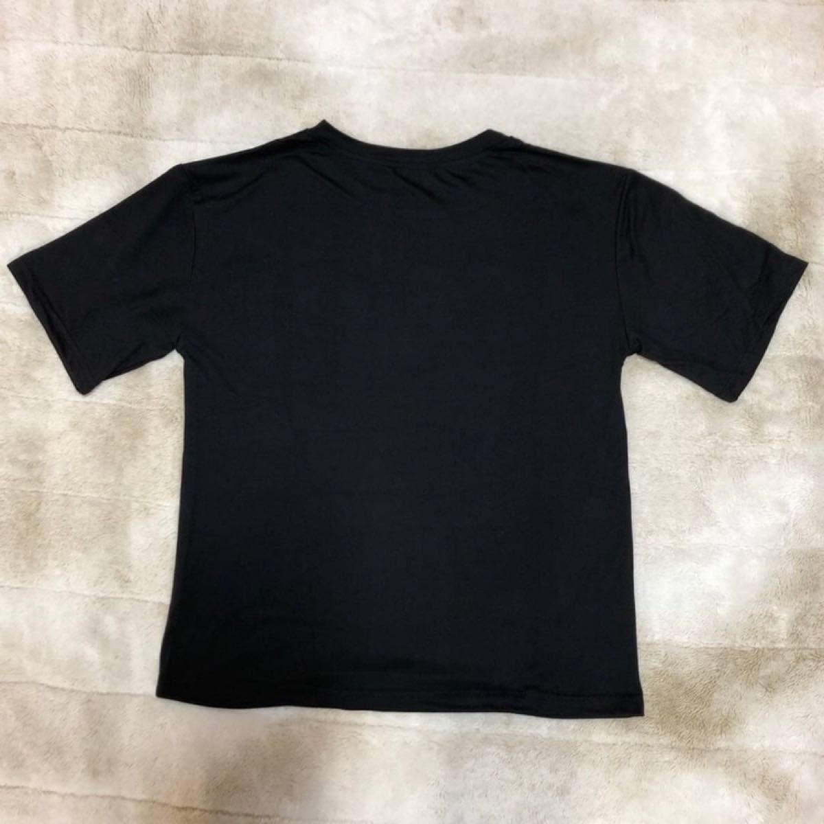 レディース　半袖　Tシャツ　ロゴ　シンプル　黒　ブラック　Lサイズ　ペア　おそろ　リンクコーデ