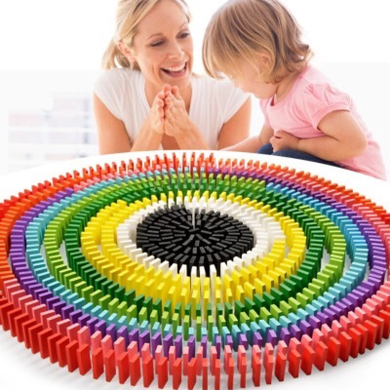 カラフル ドミノ 12色 120個 知育玩具 積み木 木製 おもちゃ 子ども_画像2