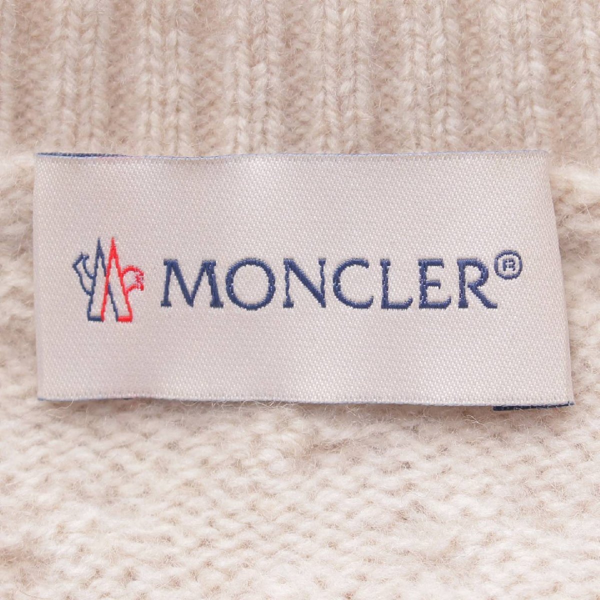 【モンクレール】Moncler　22年 メンズ 長袖 ケーブル ニット セーター M1241 アイボリー S 【中古】【正規品保証】206391_画像8