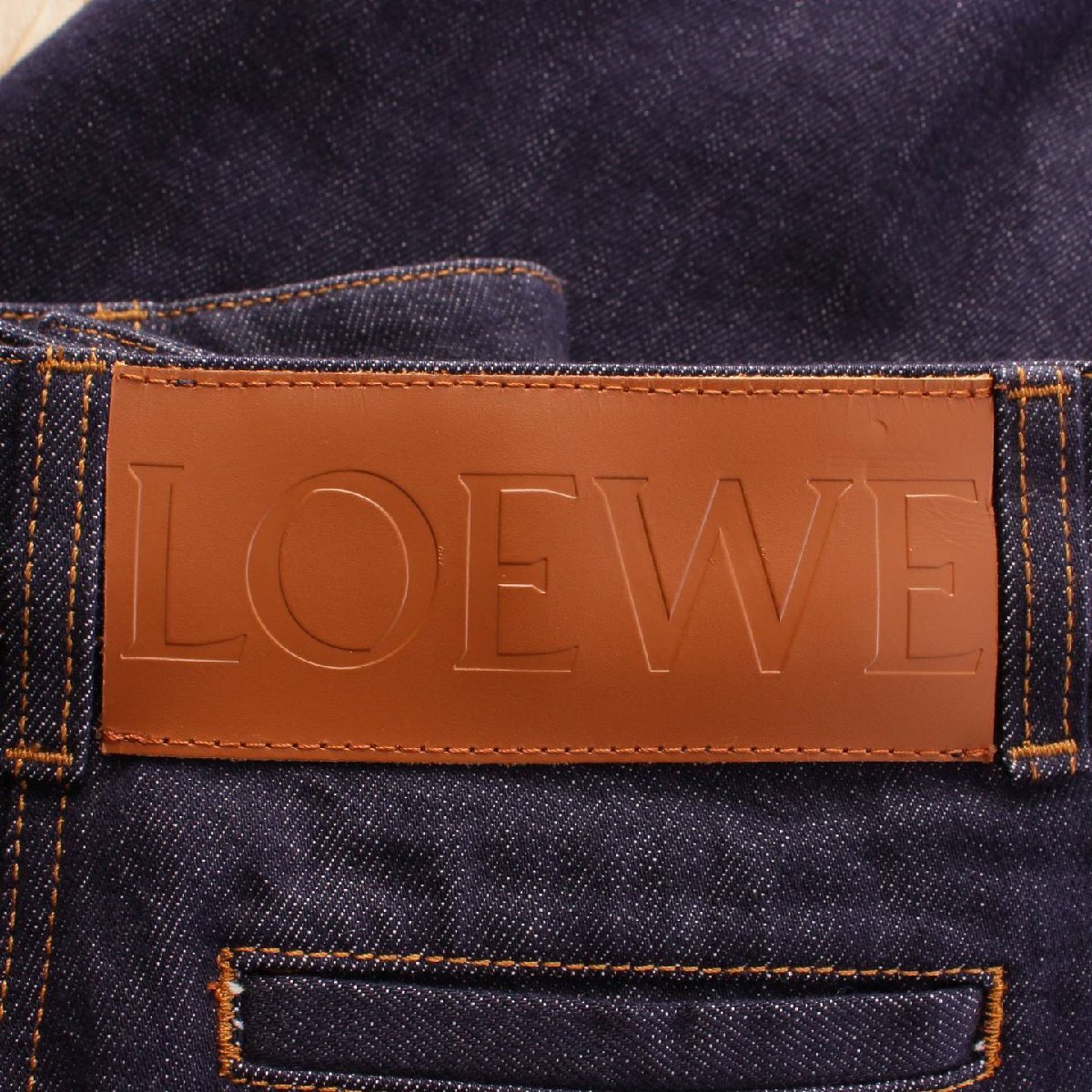 【ロエベ】Loewe　21AW サイドステッチ デニム ワイドパンツ ジーンズ S359331XD8 インディゴ 34 【中古】【正規品保証】206517_画像5