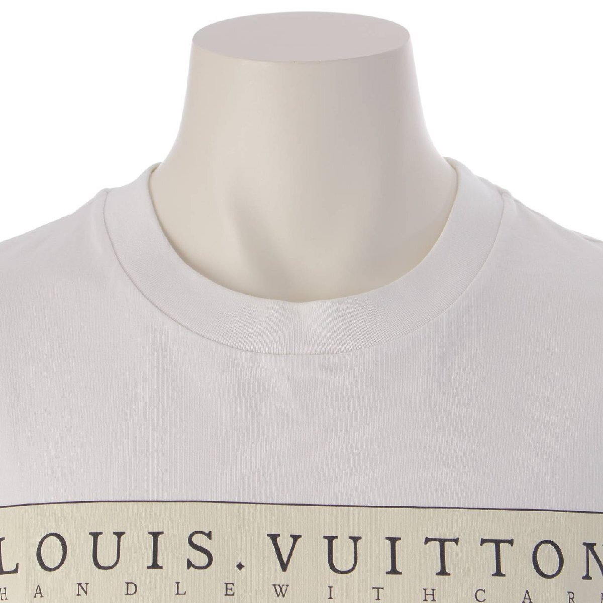 【ルイヴィトン】Louis Vuitton 22AW メンズ グラフィックロゴ 刺繍 クルーネック コットン Tシャツ ホワイト XL【中古】207360_画像5