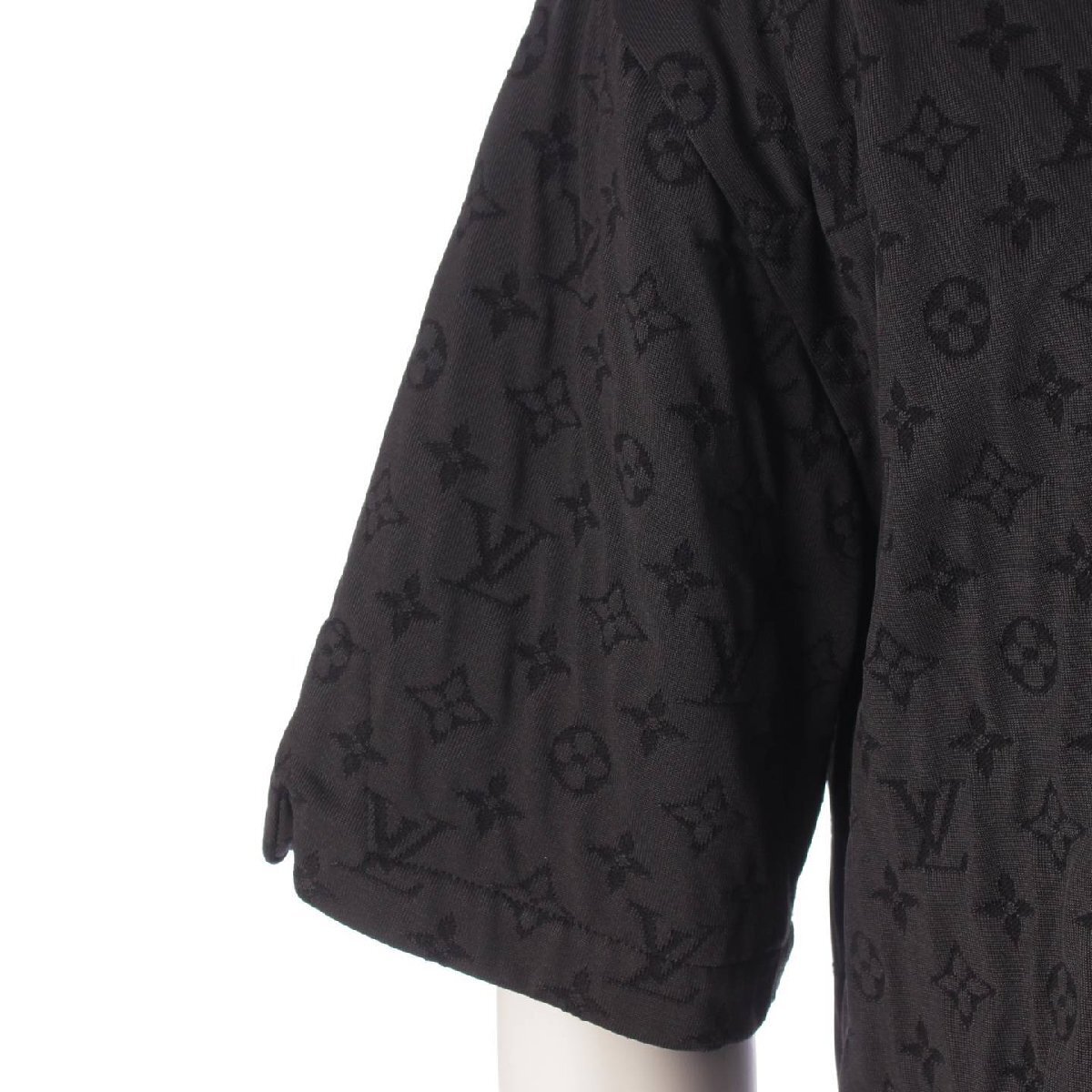 【ルイヴィトン】Louis Vuitton　メンズ NBA モノグラム レザーパッチ 半袖 シャツ RM212M ブラック XL 【中古】【正規品保証】207352_画像6