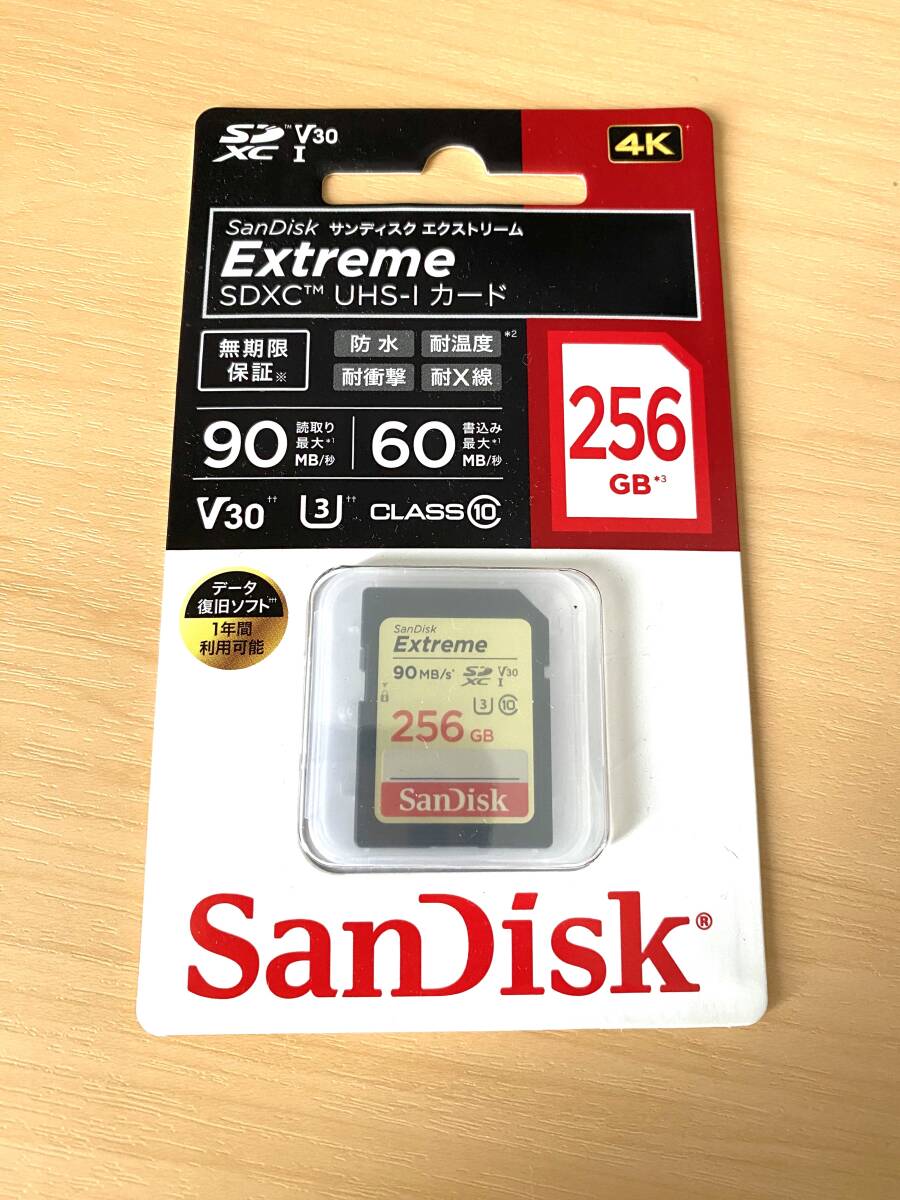 【新品未開封】SanDisk Extreme 256GB SDXC UHS-1 V30 カード 日本国内正規品＜SDSDXVF-256G-JNJIP＞ サンディスク エクストリームの画像1
