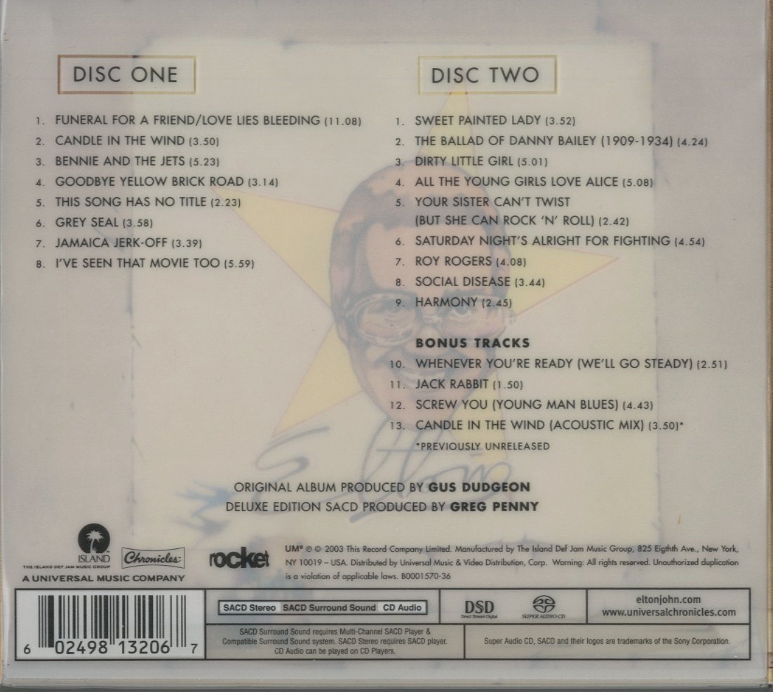 CD/2CD/ ELTON JOHN / GOODBYE YELLOW BRICK ROAD / エルトン・ジョン / 輸入盤 SACD デジパック B0001570-36 40517M_画像2