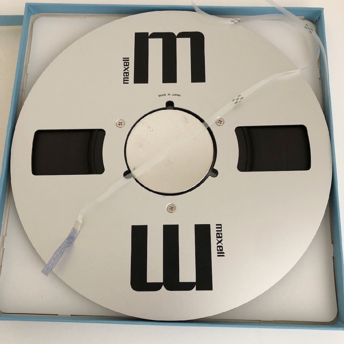 オープンリールテープ 10号 MAXELL 50-120B XLⅠ BQ メタルリール MR-10 元箱付き 2本セット 使用済み 現状品 (501-3)の画像6