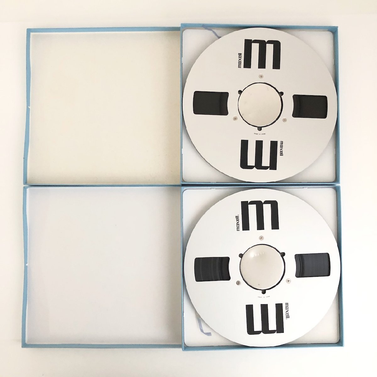 オープンリールテープ 10号 MAXELL 50-120B XLⅠ BQ メタルリール MR-10 元箱付き 2本セット 使用済み 現状品 (501-3)の画像3