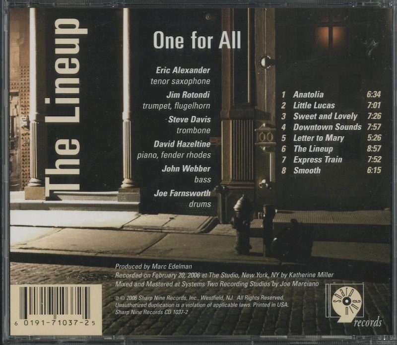 【美品】CD/ ONE FOR ALL / THE LINEUP / 輸入盤 1037-2 40430_画像2