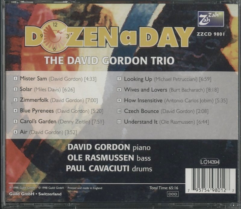 【美品】CD/ DAVID GORDON / PACHYDERM / デイヴィット・ゴードン / 輸入盤 ZZCD9801 40430_画像2