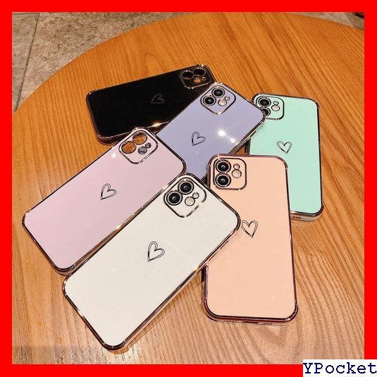 超人気 iPhone11 ケース 韓国 可愛い ハート iPh 防止 軽量 薄型 全面保護ケース iPhone11薄い紫 3