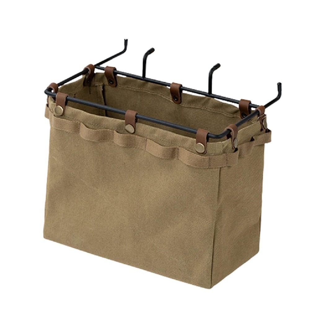 テーブルサイドバッグ 綿帆布製+メッシュバッグ 2種類 収納ラック折り畳み可能 キャンプ アウトドア バーベキュー 収納 ゴミ箱 _画像1