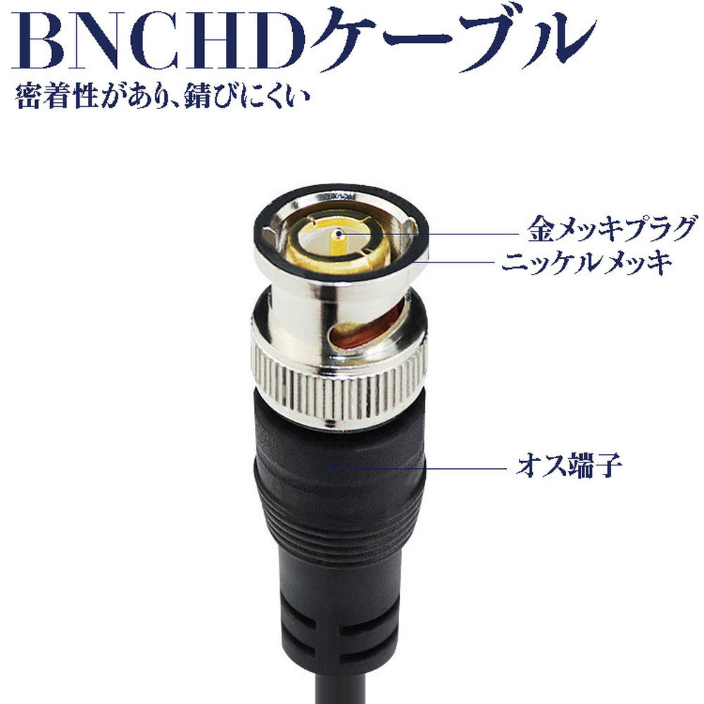 BNCケーブル 3M 純銅製 UGOMI HD-SDIケーブル 75Ω BNC 同軸ケーブル 3G-SDI 超高伝播速度 75-5 BNCオス to BNCオス SDI GWBNCCB3M_画像2