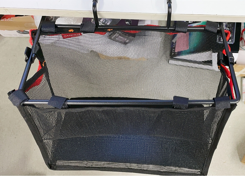 テーブルサイドバッグ 綿帆布製+メッシュバッグ 2種類 収納ラック折り畳み可能 キャンプ アウトドア バーベキュー 収納 ゴミ箱 _画像8