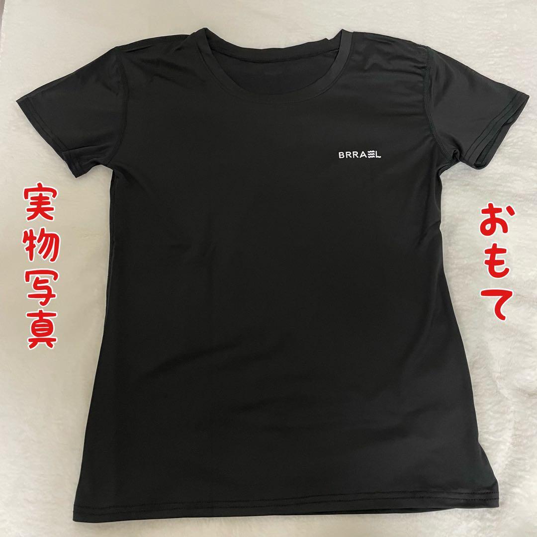 トレーニングウェア　黒 L 吸汗　速乾　レディース　ジム　Tシャツ　ヨガ　ピラティス　スポーツウエア