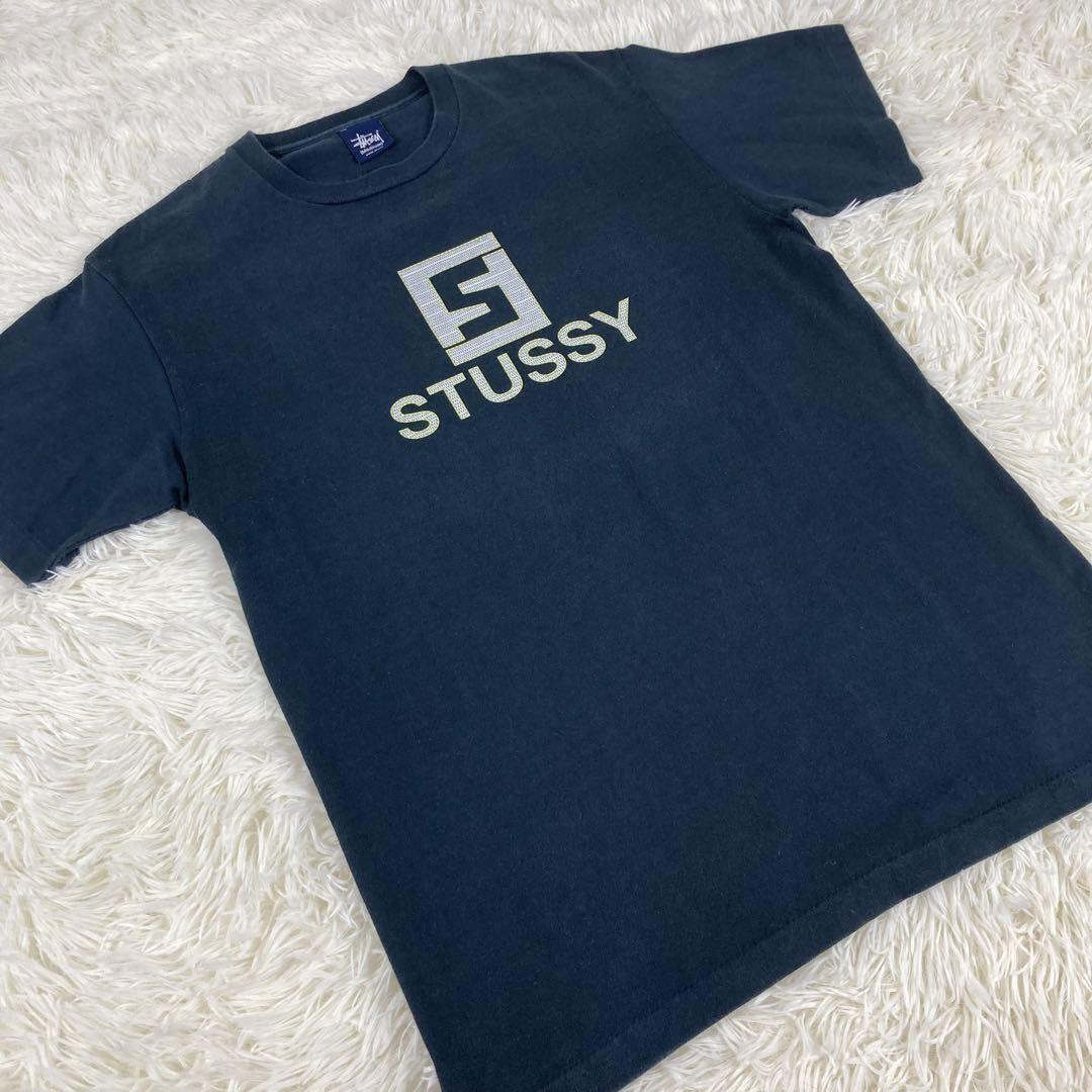 old stussy 90s ブラック　Tシャツ　紺タグ　Mサイズ_画像2