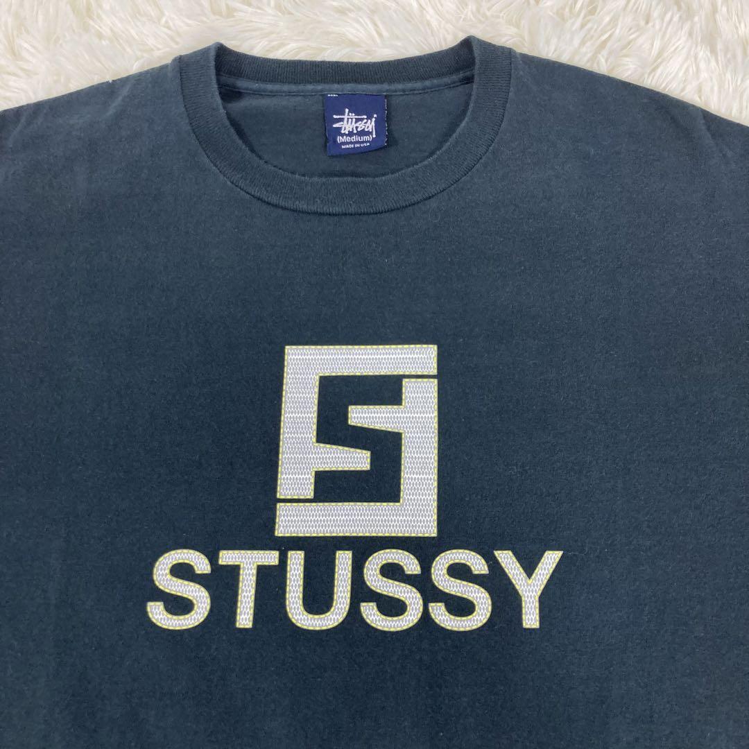 old stussy 90s ブラック　Tシャツ　紺タグ　Mサイズ_画像3