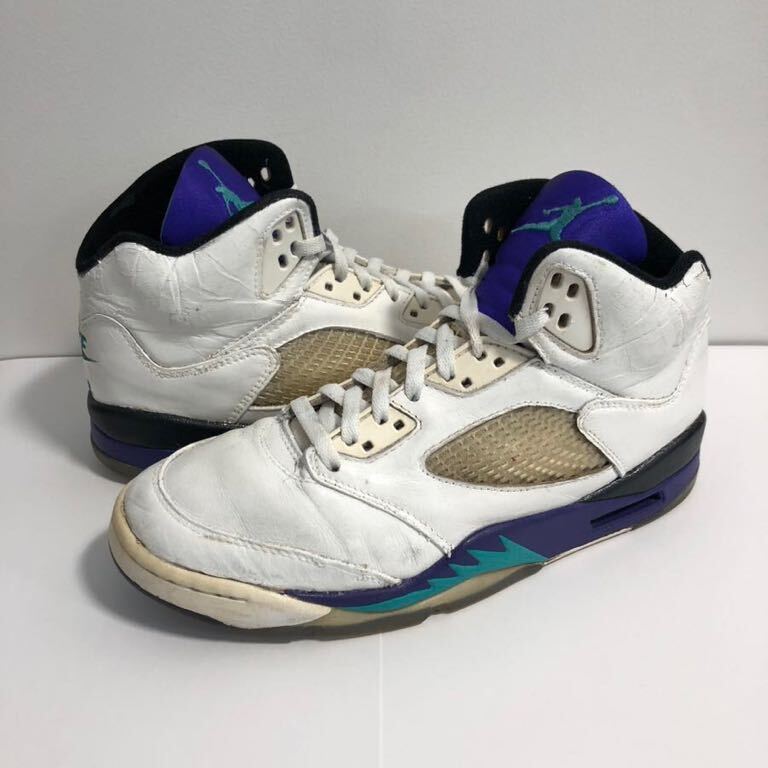 ソールスワップ済み 観賞用 1990年 AIR JORDAN5 オリジナル グレープ US9.5 27.5 ジョーダン ビンテージの画像1