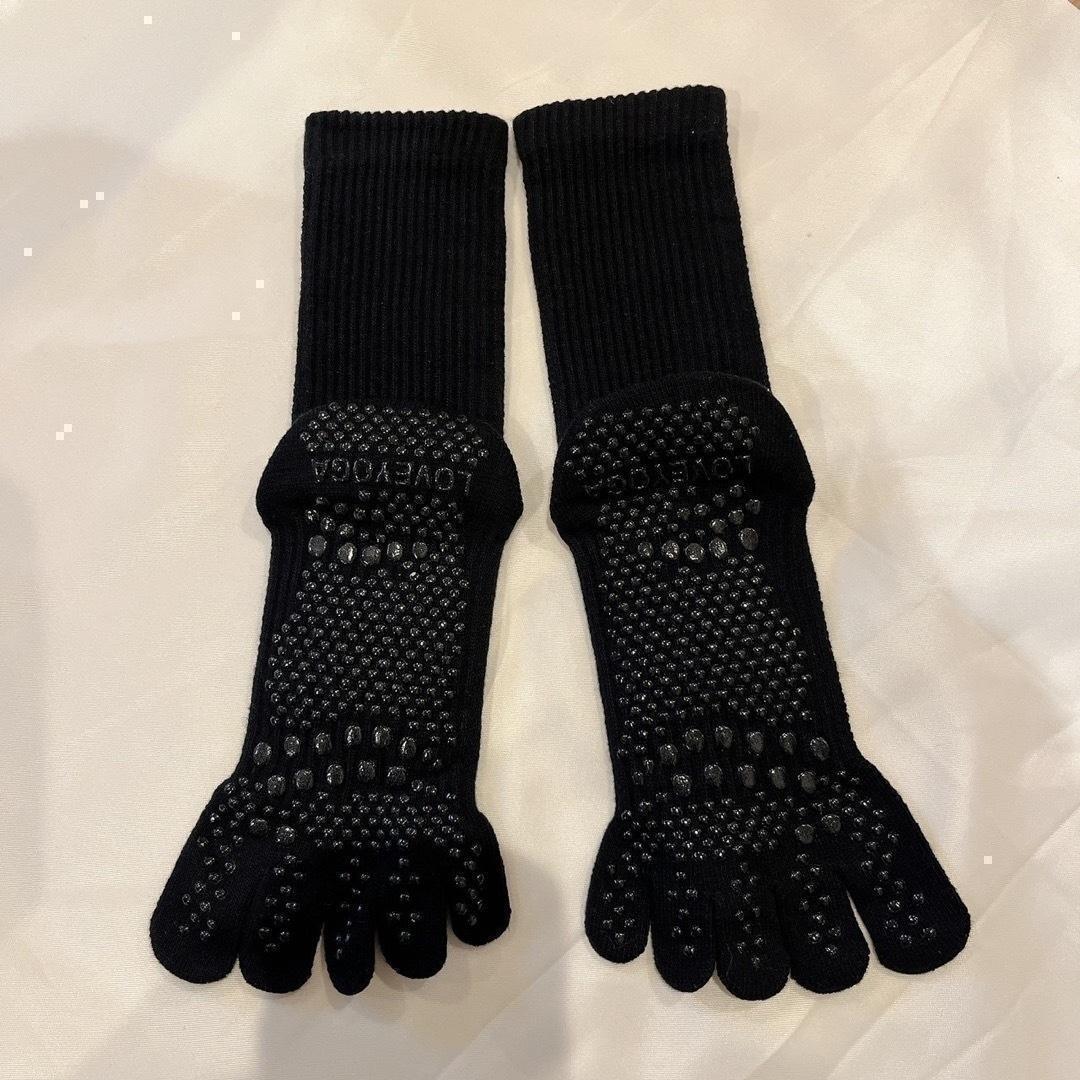  йога носки 5 пальцев 2 пар комплект предотвращение скольжения носки носки чёрный серый 351426
