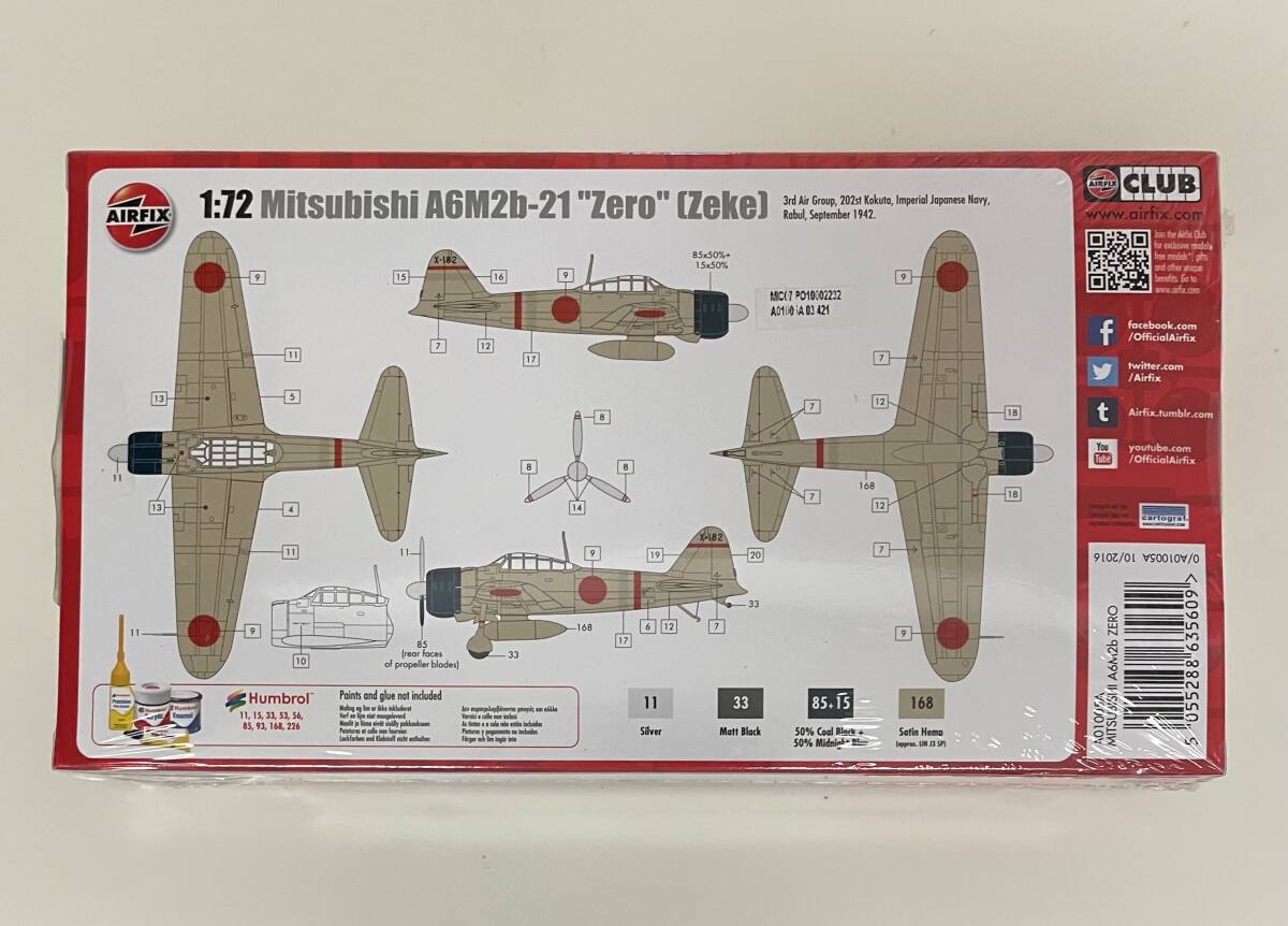 送料510円〜 希少 未開封品含む 未使用品 完全新規金型 AIRFIX エアフィックス 1/72 三菱 A6M2b 零式艦上戦闘機 21型 2機セットの画像3