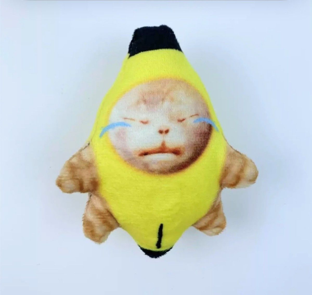 鳴く!!　バナナキャット　バナナ猫　猫ミーム　ミニ　2個セット　SNS　大人気　可愛い　キーホルダー　11cm　