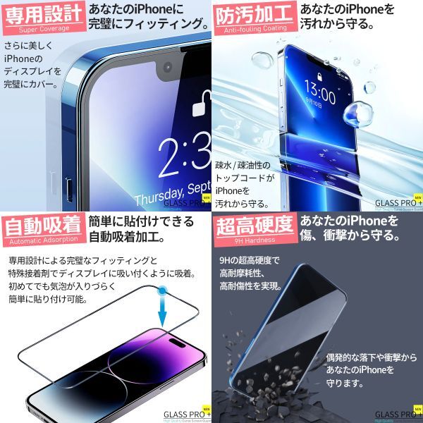 ★送料無料★ 3枚セット iPhone 13 mini ブルーライトカット 99% 全面保護 ガラスフィルム 日本旭硝子ガラス素材採用 9H 自動吸着_画像7